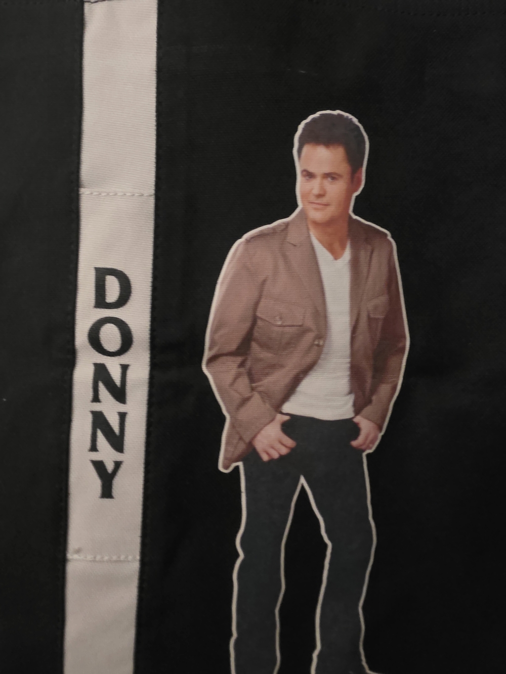 Donny Printed Black Tote with Beige Accent